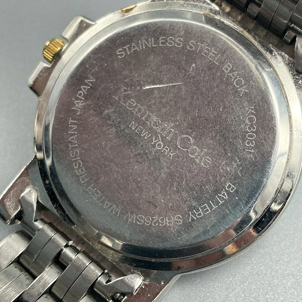 Kenneth Cole Womens Watch 34mm White Dial Silver Tone Date New Battery 7